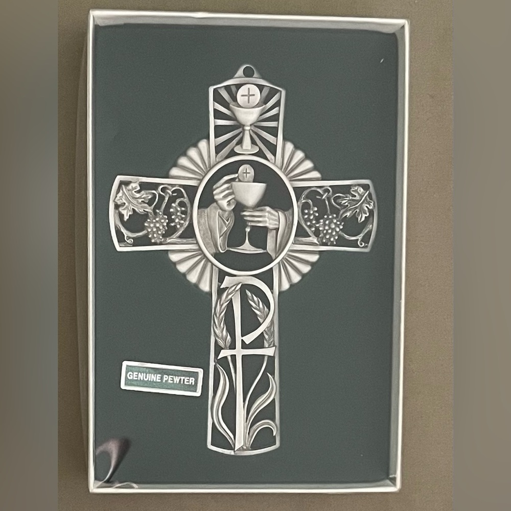 First Communion Cross Genuine Pewter NIB